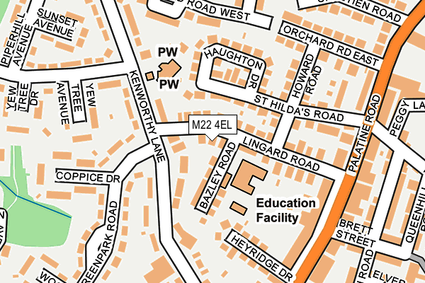 M22 4EL map - OS OpenMap – Local (Ordnance Survey)