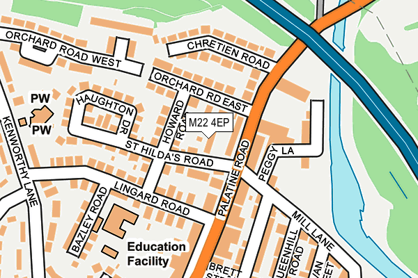 M22 4EP map - OS OpenMap – Local (Ordnance Survey)