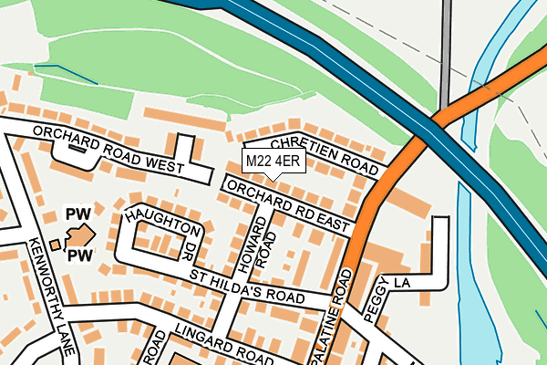 M22 4ER map - OS OpenMap – Local (Ordnance Survey)