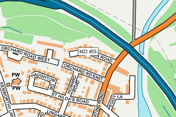 M22 4ES map - OS OpenMap – Local (Ordnance Survey)