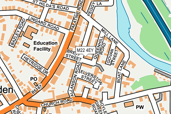 M22 4EY map - OS OpenMap – Local (Ordnance Survey)