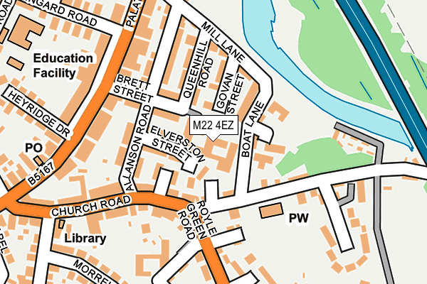 M22 4EZ map - OS OpenMap – Local (Ordnance Survey)