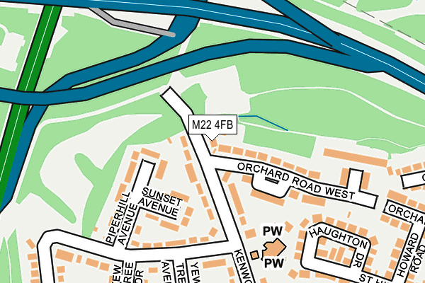 M22 4FB map - OS OpenMap – Local (Ordnance Survey)