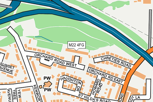 M22 4FG map - OS OpenMap – Local (Ordnance Survey)