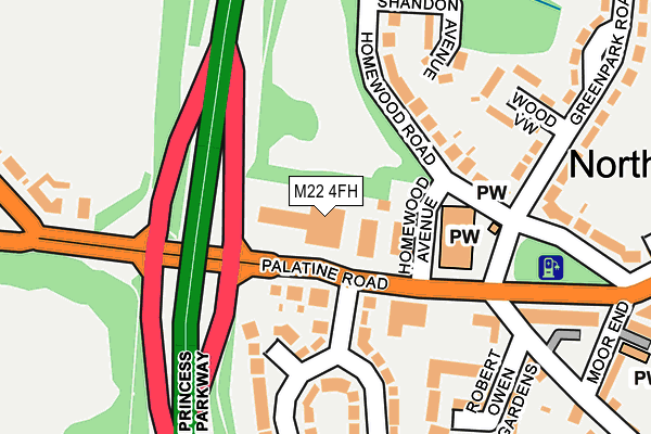 M22 4FH map - OS OpenMap – Local (Ordnance Survey)