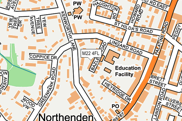 M22 4FL map - OS OpenMap – Local (Ordnance Survey)