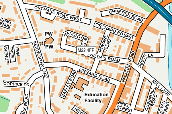 M22 4FP map - OS OpenMap – Local (Ordnance Survey)