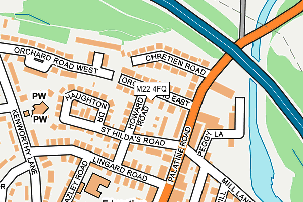 M22 4FQ map - OS OpenMap – Local (Ordnance Survey)