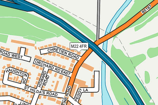 M22 4FR map - OS OpenMap – Local (Ordnance Survey)