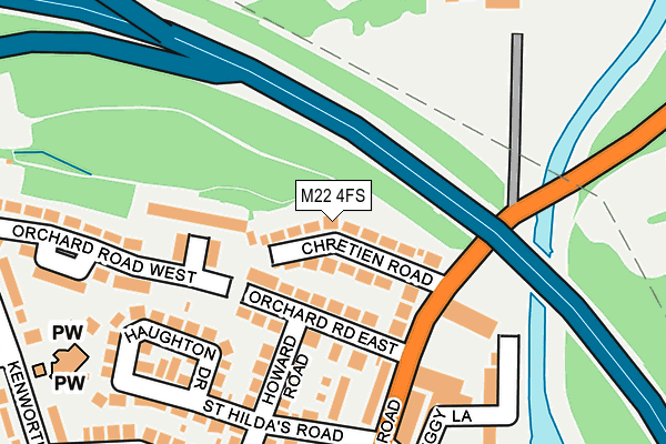 M22 4FS map - OS OpenMap – Local (Ordnance Survey)