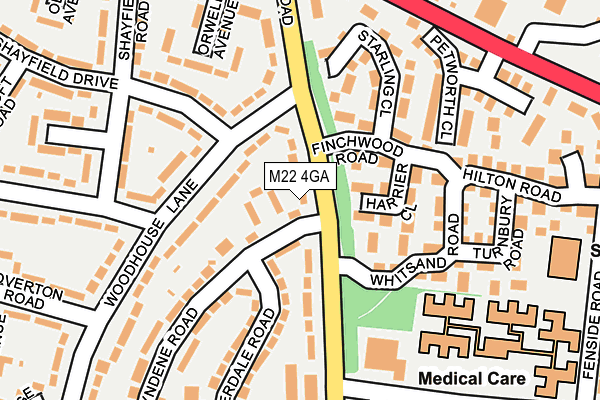 M22 4GA map - OS OpenMap – Local (Ordnance Survey)