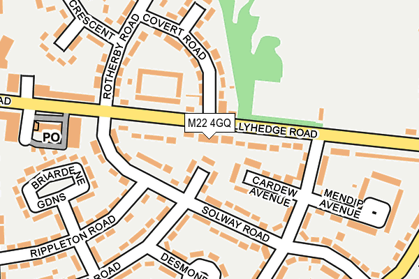 M22 4GQ map - OS OpenMap – Local (Ordnance Survey)