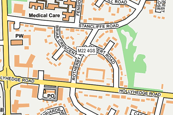 M22 4GS map - OS OpenMap – Local (Ordnance Survey)