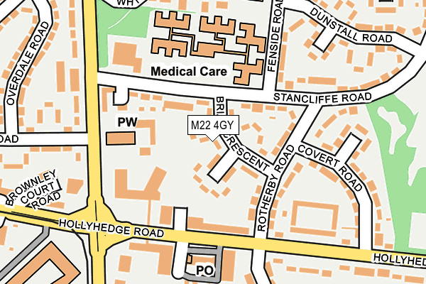 M22 4GY map - OS OpenMap – Local (Ordnance Survey)