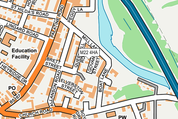 M22 4HA map - OS OpenMap – Local (Ordnance Survey)