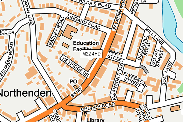 M22 4HD map - OS OpenMap – Local (Ordnance Survey)