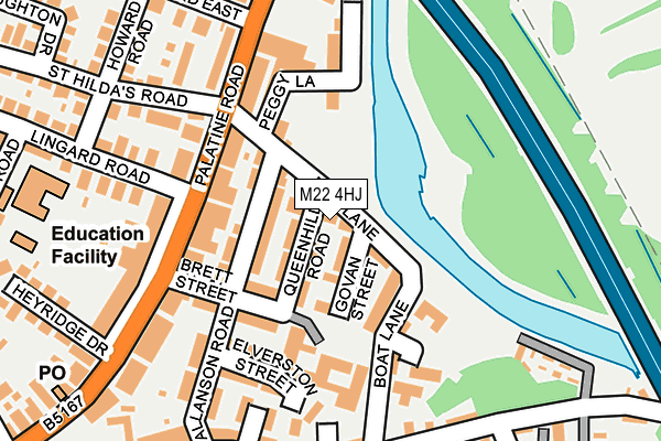 M22 4HJ map - OS OpenMap – Local (Ordnance Survey)