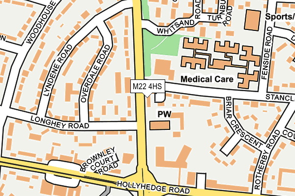 M22 4HS map - OS OpenMap – Local (Ordnance Survey)