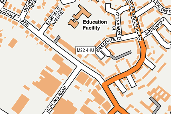 M22 4HU map - OS OpenMap – Local (Ordnance Survey)