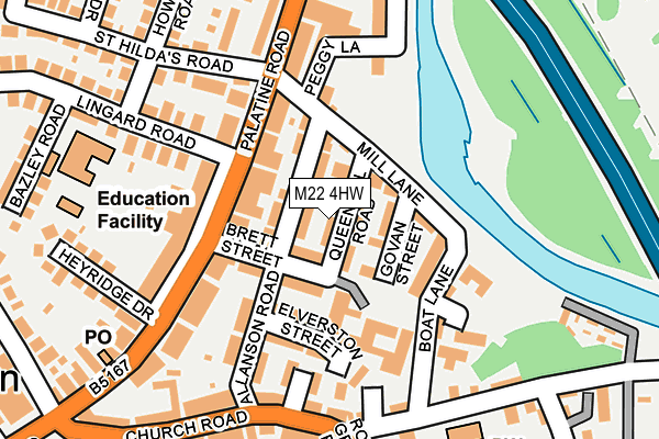 M22 4HW map - OS OpenMap – Local (Ordnance Survey)