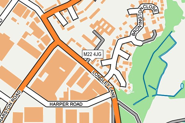 M22 4JG map - OS OpenMap – Local (Ordnance Survey)