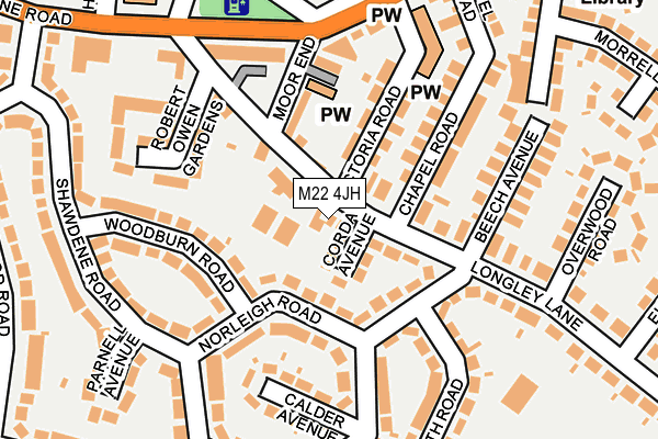 M22 4JH map - OS OpenMap – Local (Ordnance Survey)