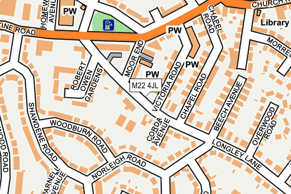 M22 4JL map - OS OpenMap – Local (Ordnance Survey)