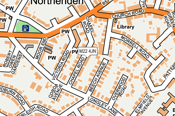 M22 4JN map - OS OpenMap – Local (Ordnance Survey)