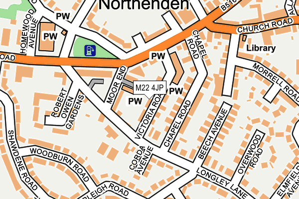 M22 4JP map - OS OpenMap – Local (Ordnance Survey)