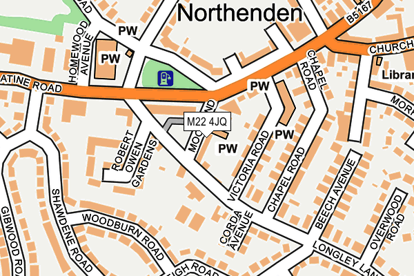 M22 4JQ map - OS OpenMap – Local (Ordnance Survey)