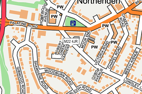 M22 4JR map - OS OpenMap – Local (Ordnance Survey)