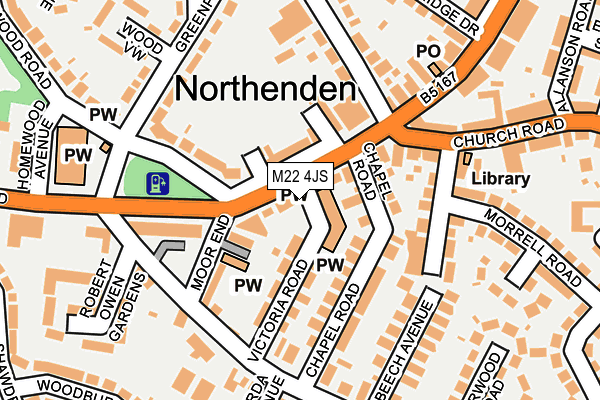 M22 4JS map - OS OpenMap – Local (Ordnance Survey)