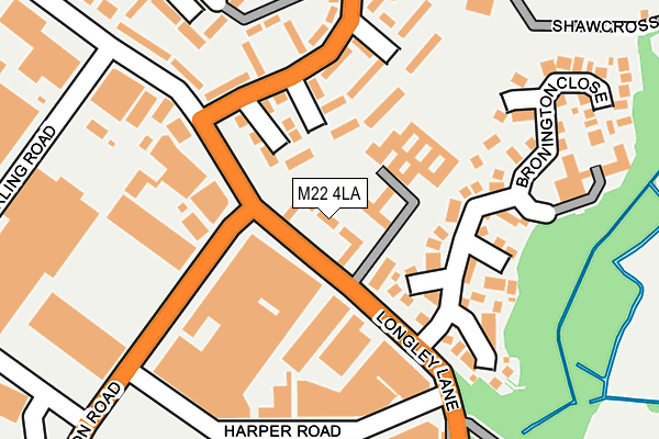 M22 4LA map - OS OpenMap – Local (Ordnance Survey)