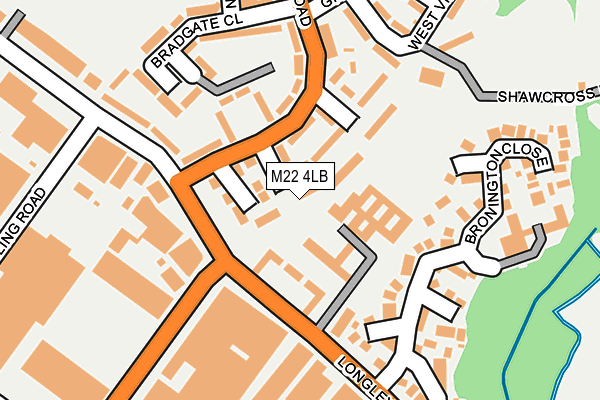 M22 4LB map - OS OpenMap – Local (Ordnance Survey)