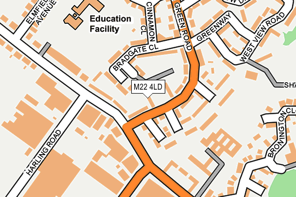 M22 4LD map - OS OpenMap – Local (Ordnance Survey)