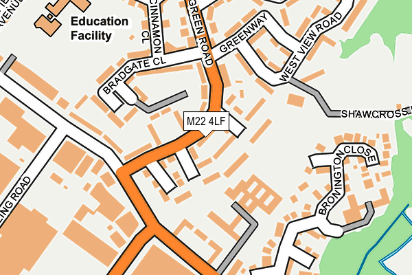 M22 4LF map - OS OpenMap – Local (Ordnance Survey)