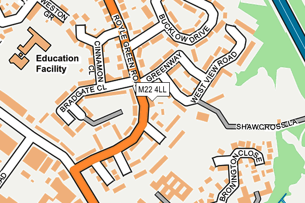 M22 4LL map - OS OpenMap – Local (Ordnance Survey)