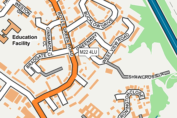 M22 4LU map - OS OpenMap – Local (Ordnance Survey)