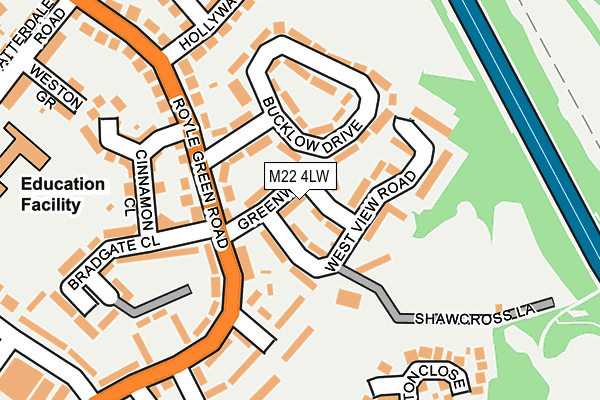 M22 4LW map - OS OpenMap – Local (Ordnance Survey)