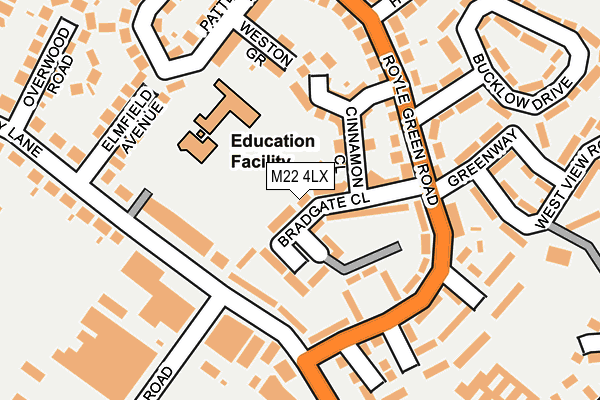 M22 4LX map - OS OpenMap – Local (Ordnance Survey)