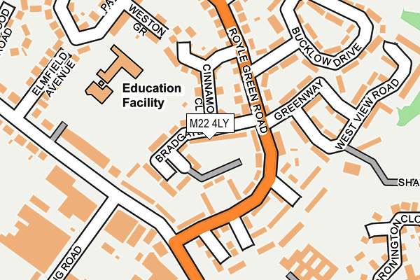 M22 4LY map - OS OpenMap – Local (Ordnance Survey)