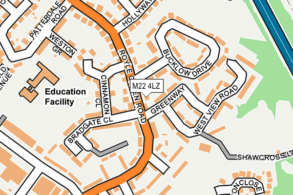 M22 4LZ map - OS OpenMap – Local (Ordnance Survey)