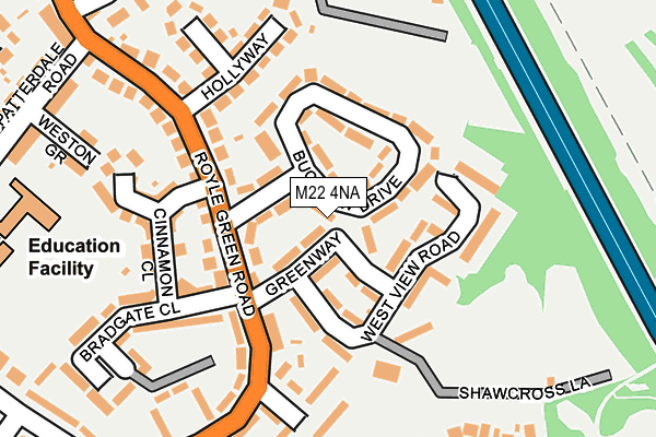 M22 4NA map - OS OpenMap – Local (Ordnance Survey)