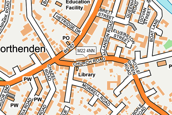 M22 4NN map - OS OpenMap – Local (Ordnance Survey)