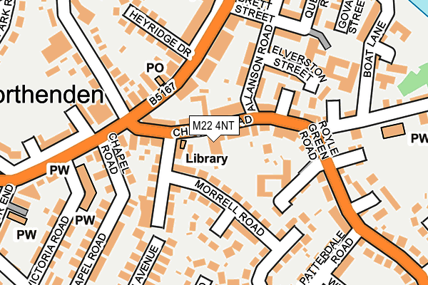 M22 4NT map - OS OpenMap – Local (Ordnance Survey)