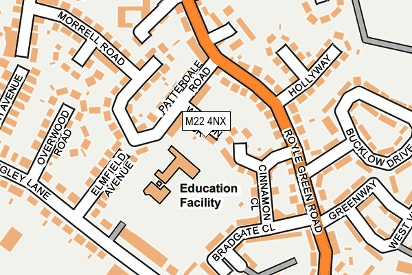 M22 4NX map - OS OpenMap – Local (Ordnance Survey)