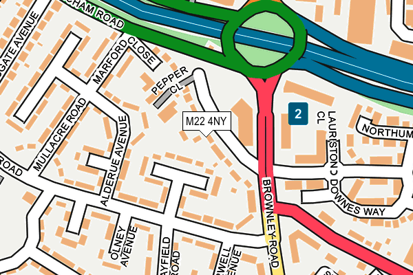 M22 4NY map - OS OpenMap – Local (Ordnance Survey)