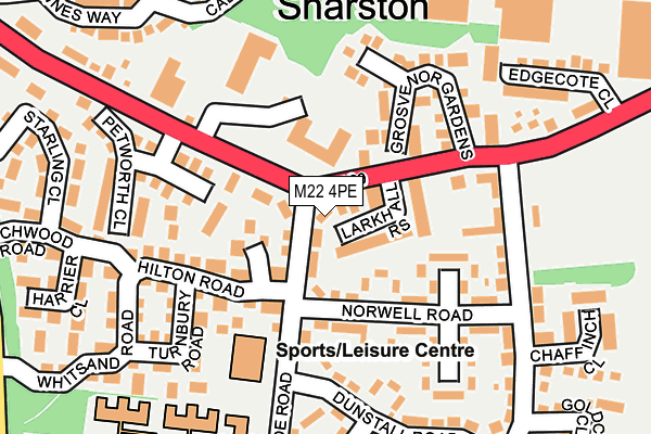 M22 4PE map - OS OpenMap – Local (Ordnance Survey)