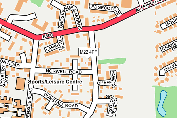 M22 4PF map - OS OpenMap – Local (Ordnance Survey)