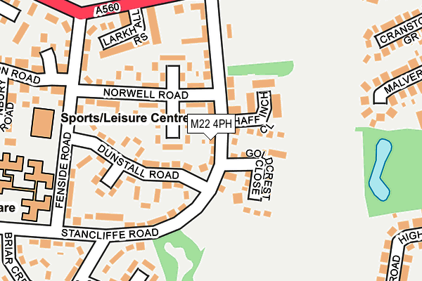 M22 4PH map - OS OpenMap – Local (Ordnance Survey)